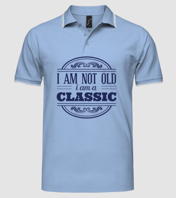 'I''m not old, I am a Classic' model albastru deschis pe tricou
