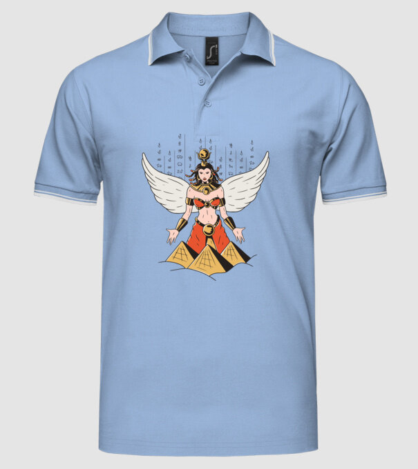 Zeița Isis model albastru deschis pe tricou