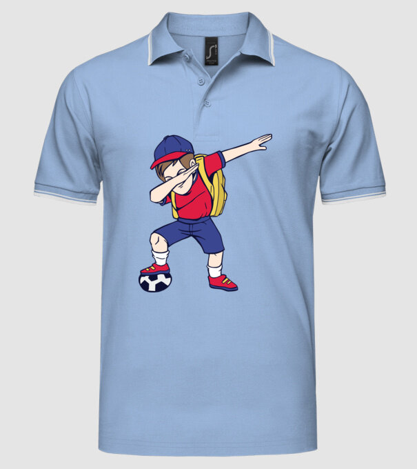 Școlar Fotbalist DAB model albastru deschis pe tricou