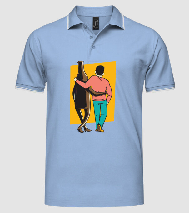 Amici de pahar model albastru deschis pe tricou