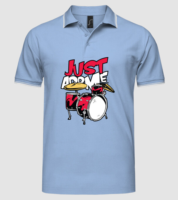 Just add me Drums model albastru deschis pe tricou