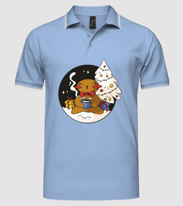 Turtă dulce de Crăciun model albastru deschis pe tricou