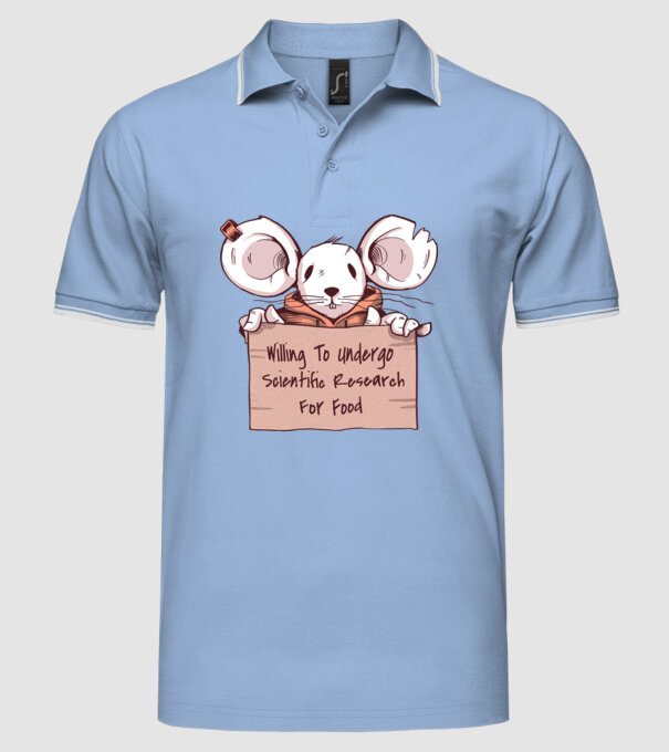 Șoarece Cerșetor model albastru deschis pe tricou
