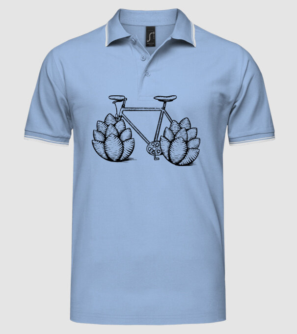 Bicicletă Hamei model albastru deschis pe tricou