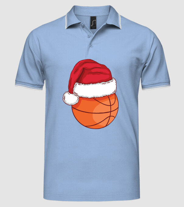 Crăciun Baschet model albastru deschis pe tricou