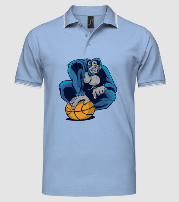 Gorilă Baschet model albastru deschis pe tricou