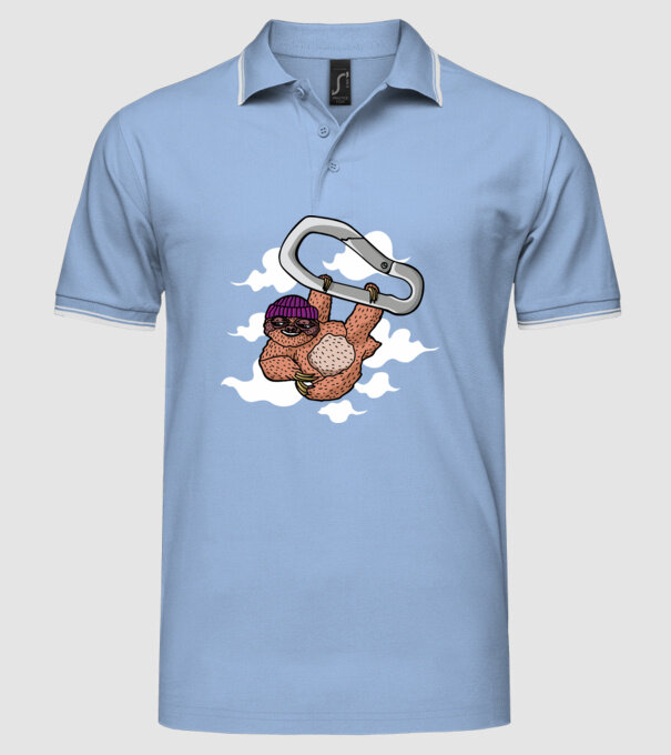 Carabină pentru Leneș model albastru deschis pe tricou