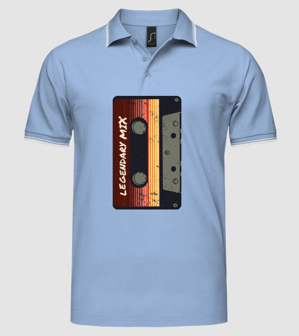 Casetă Legendary Mix model albastru deschis pe tricou
