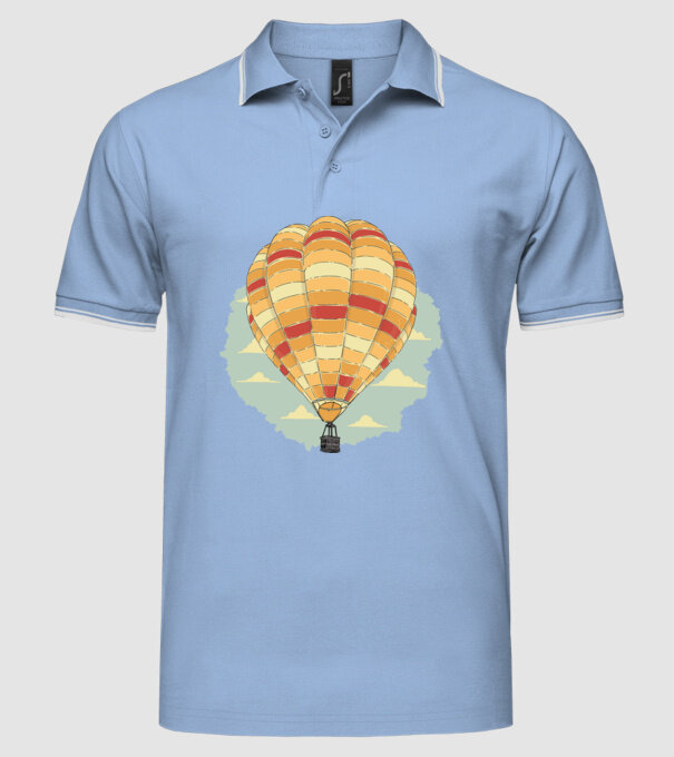 Aerostat model albastru deschis pe tricou