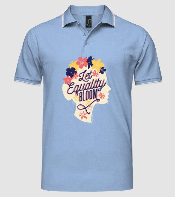 Let Equality Bloom Ziua Femeii model albastru deschis pe tricou
