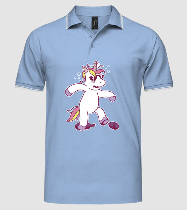 Mahmureală unicorn model albastru deschis pe tricou