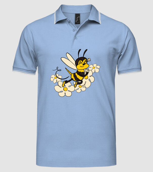 Albină Floare model albastru deschis pe tricou