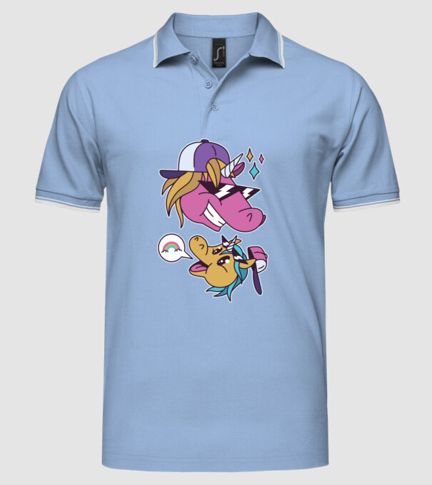 Unicorni cool model albastru deschis pe tricou