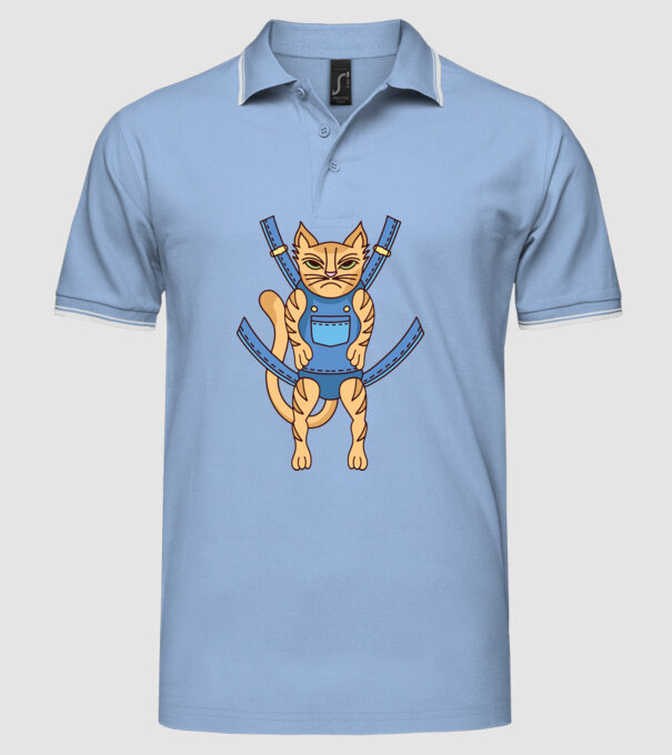 Pisică Supărată model albastru deschis pe tricou