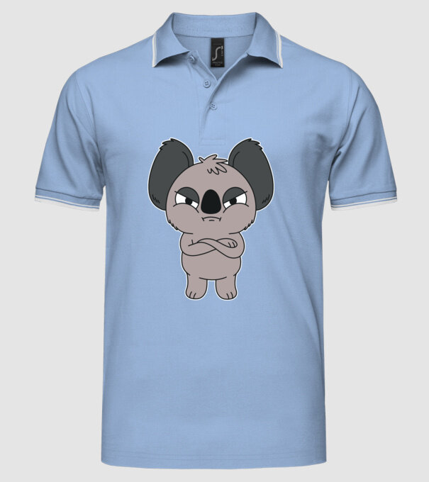 Koala Supărat model albastru deschis pe tricou