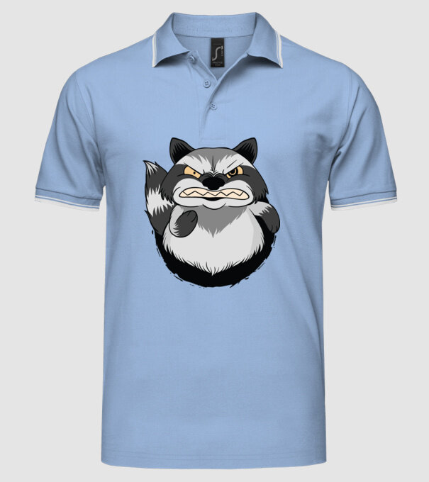 Raton furios model albastru deschis pe tricou