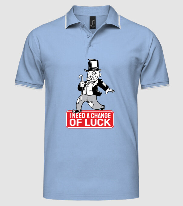 Monopoly - Am nevoie de puțin noroc model albastru deschis pe tricou