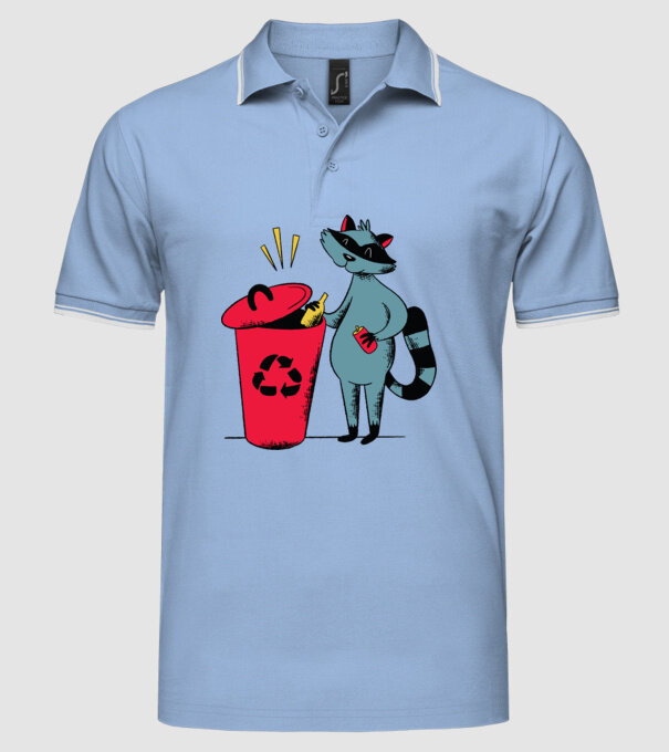 Reciclare Raton model albastru deschis pe tricou