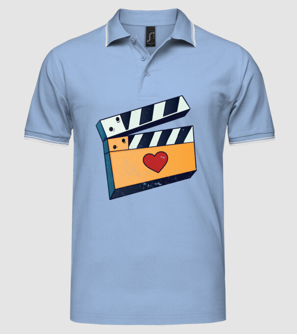Cinema Film model albastru deschis pe tricou