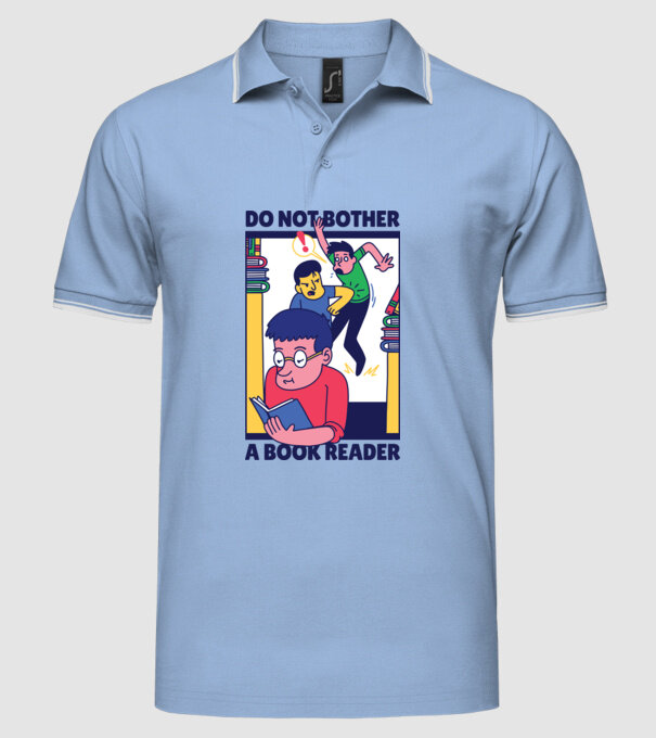 Nu mă deranja în timp ce citesc model albastru deschis pe tricou