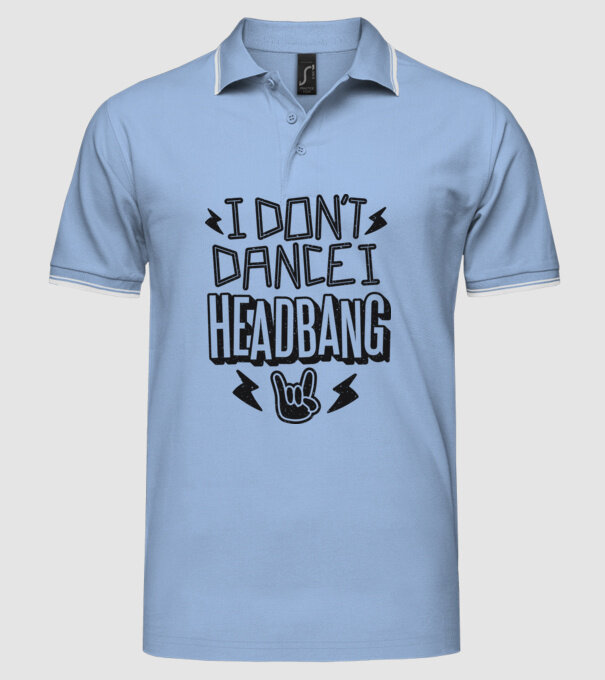 Nu dansez, fac Headbang model albastru deschis pe tricou
