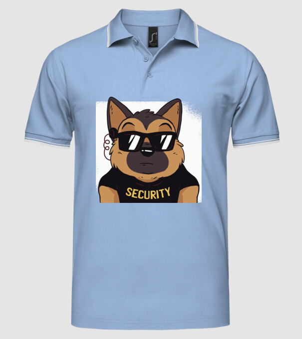 Ciobănesc german Security tricou amuzant cu Câine model albastru deschis pe tricou