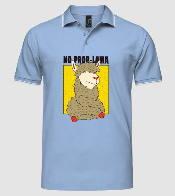 No Prob LLama - Lama model albastru deschis pe tricou