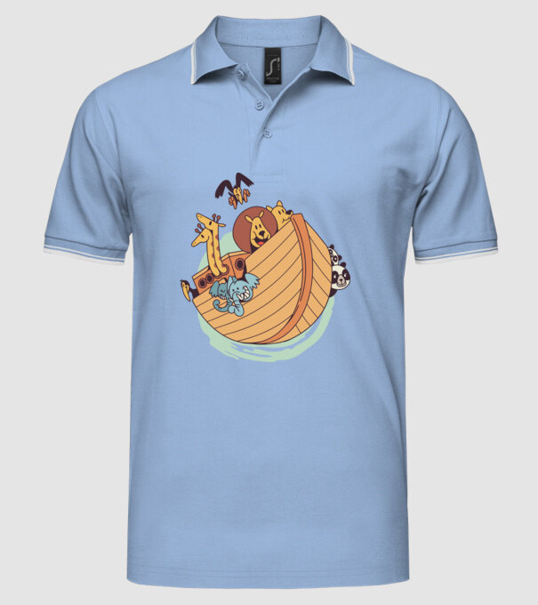 Arca lui Noe model albastru deschis pe tricou