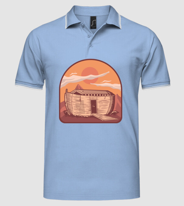 Arca lui Noe model albastru deschis pe tricou