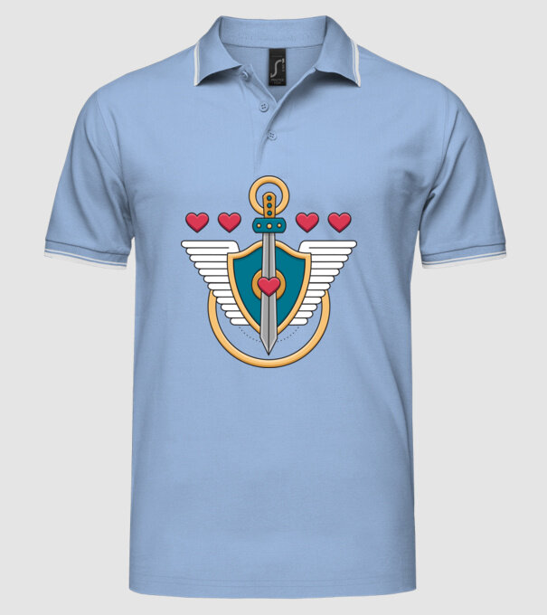 Scut - Gamer model albastru deschis pe tricou