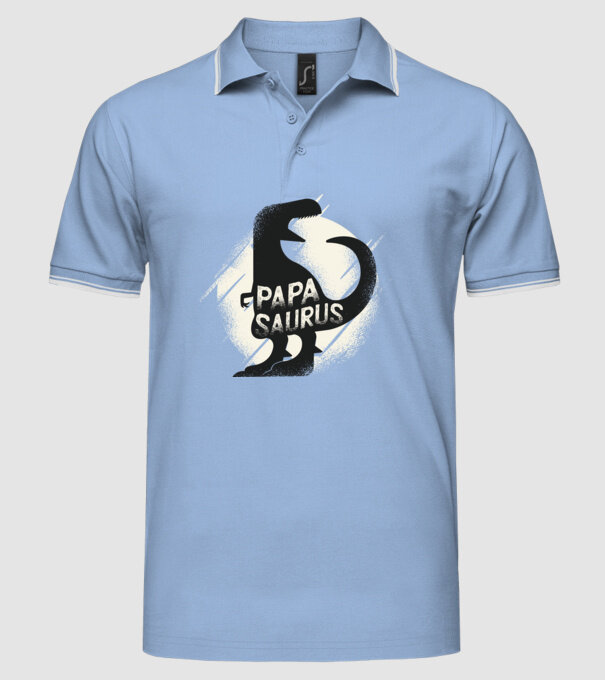papasaurus model albastru deschis pe tricou