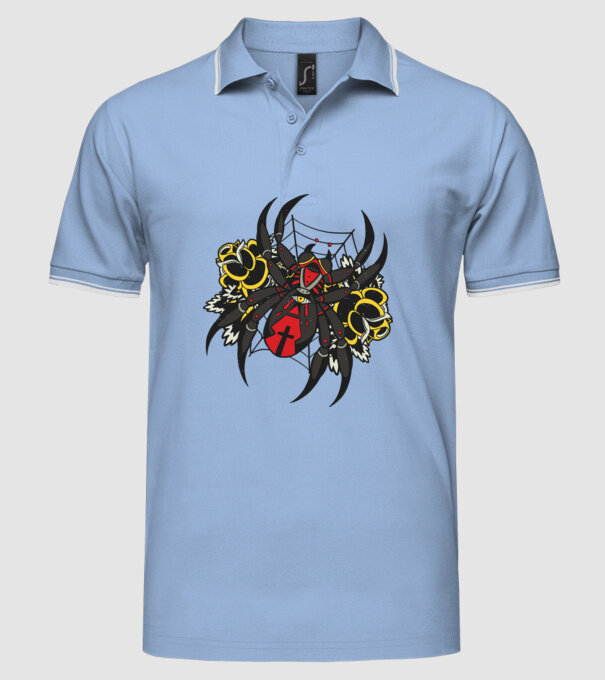 Păianjen model albastru deschis pe tricou