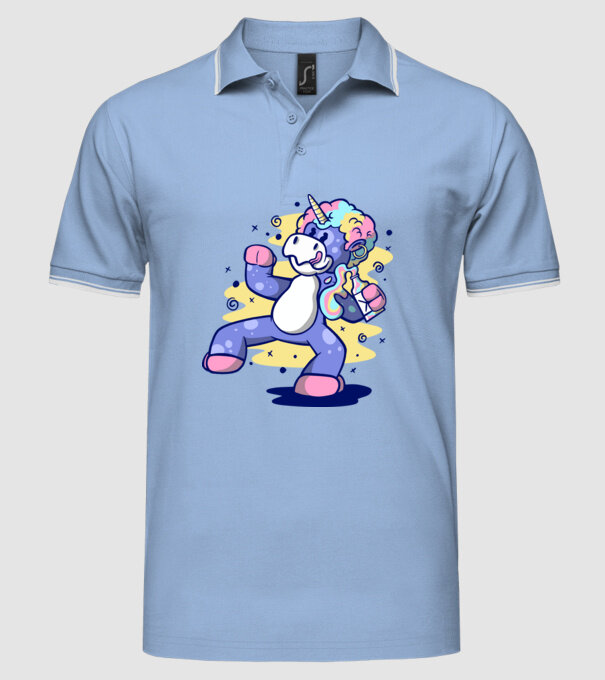 Unicorn beat model albastru deschis pe tricou