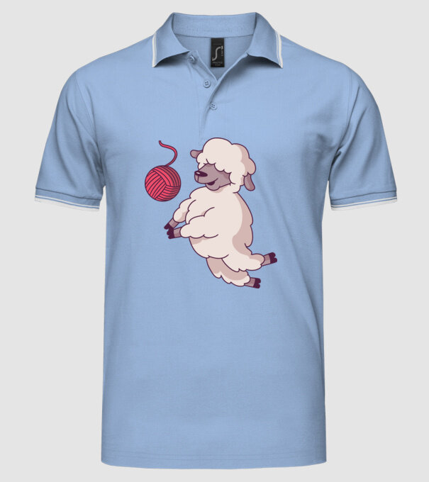 Miel voleibalist model albastru deschis pe tricou