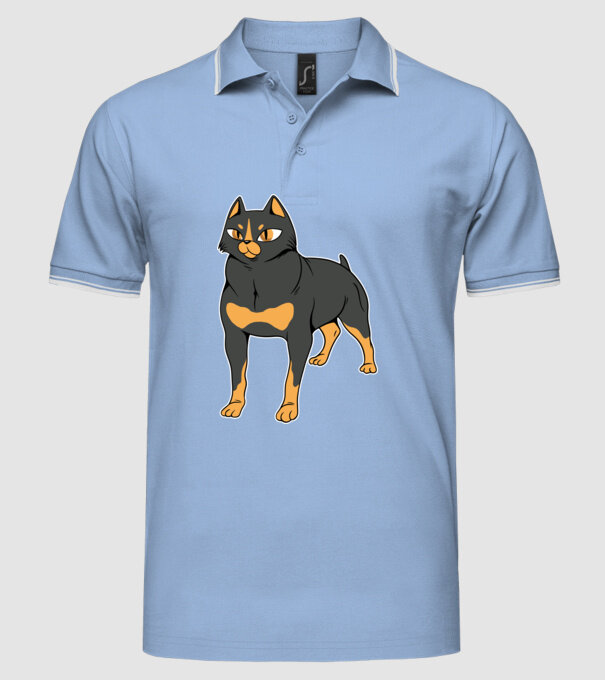 Rottweiler pisică model albastru deschis pe tricou