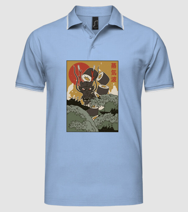 Dragon Sushi model albastru deschis pe tricou