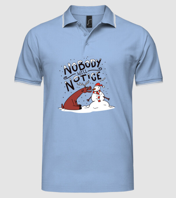 Nimeni nu va observa Om de zăpadă model albastru deschis pe tricou