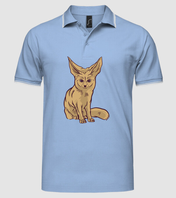 Vulpe de deșert model albastru deschis pe tricou
