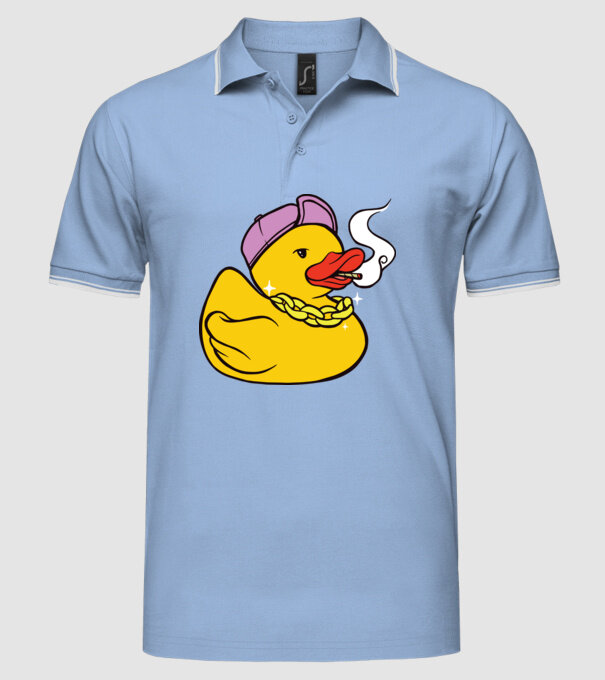rățușcă de cauciuc Smoker model albastru deschis pe tricou