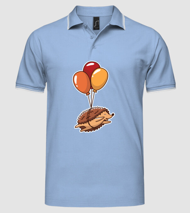 Arici cu balon model albastru deschis pe tricou