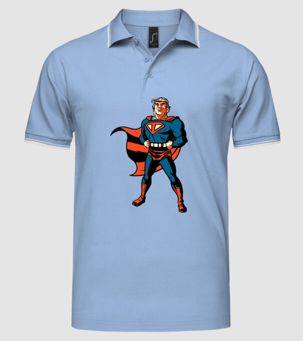 Super Trump Usa 2020 model albastru deschis pe tricou