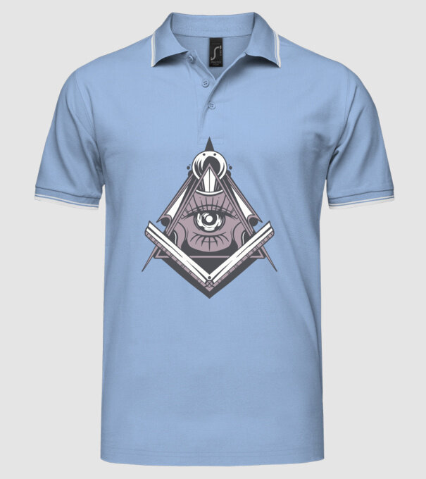 Masoni Illuminati model albastru deschis pe tricou