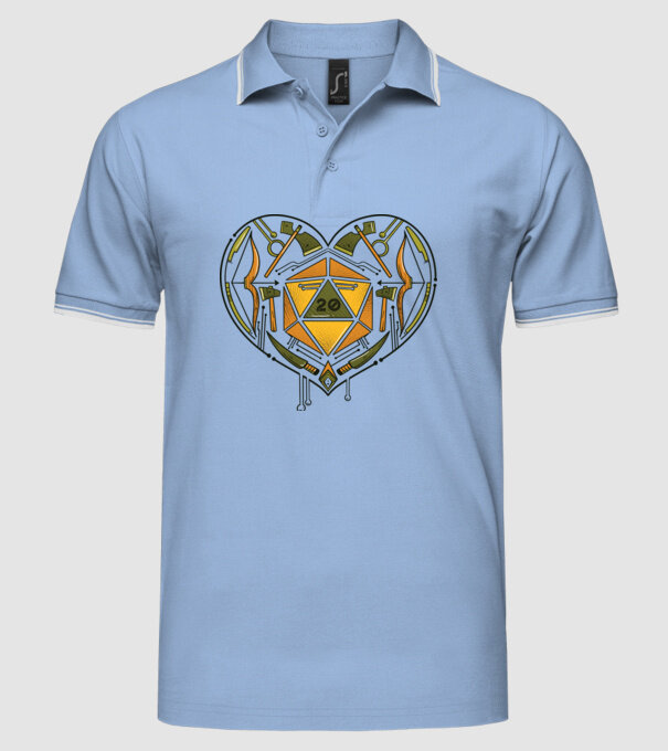 Joc de rol Dragoste model albastru deschis pe tricou