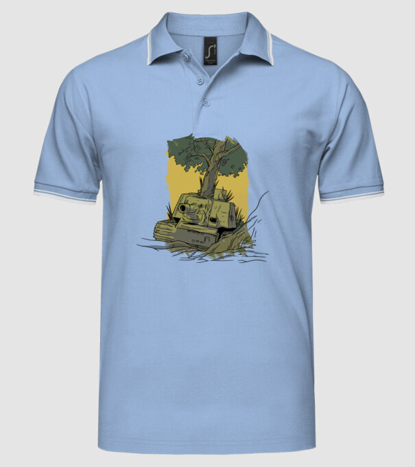 Tanc Copac model albastru deschis pe tricou