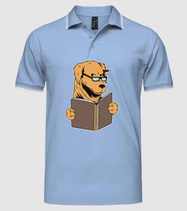 Câine Studiind model albastru deschis pe tricou