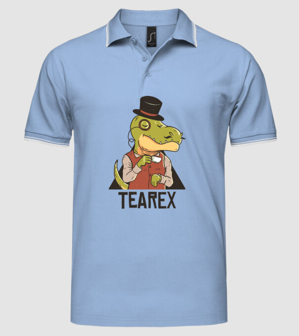 Tea Rex dinozaur cu ceai model albastru deschis pe tricou