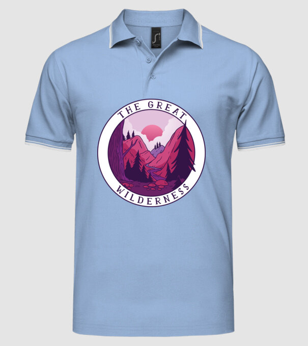 The Great Wilderness model albastru deschis pe tricou