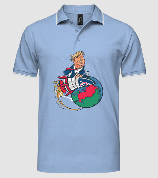 Trump bombă model albastru deschis pe tricou