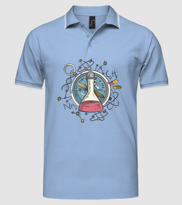 Științific - Chimie model albastru deschis pe tricou