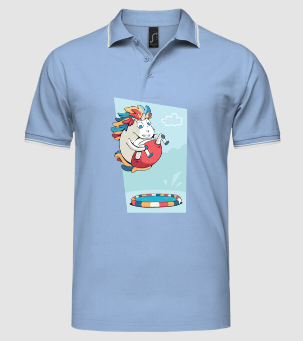 Bombă Unicorn model albastru deschis pe tricou